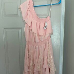 NWT beautiful blush one shoulder Jessica Simpson dress size 4